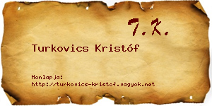 Turkovics Kristóf névjegykártya